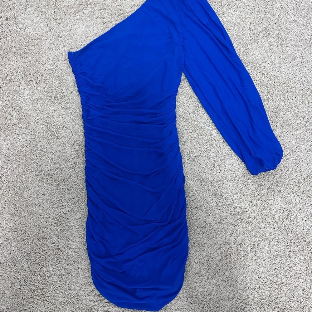 Elegant Blue One-Shoulder Dress - Picture 1 of 3
